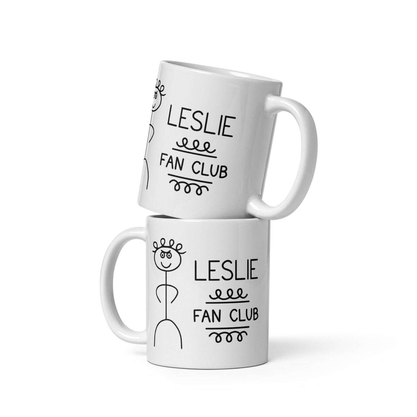 Leslie Fan Club - White glossy mug