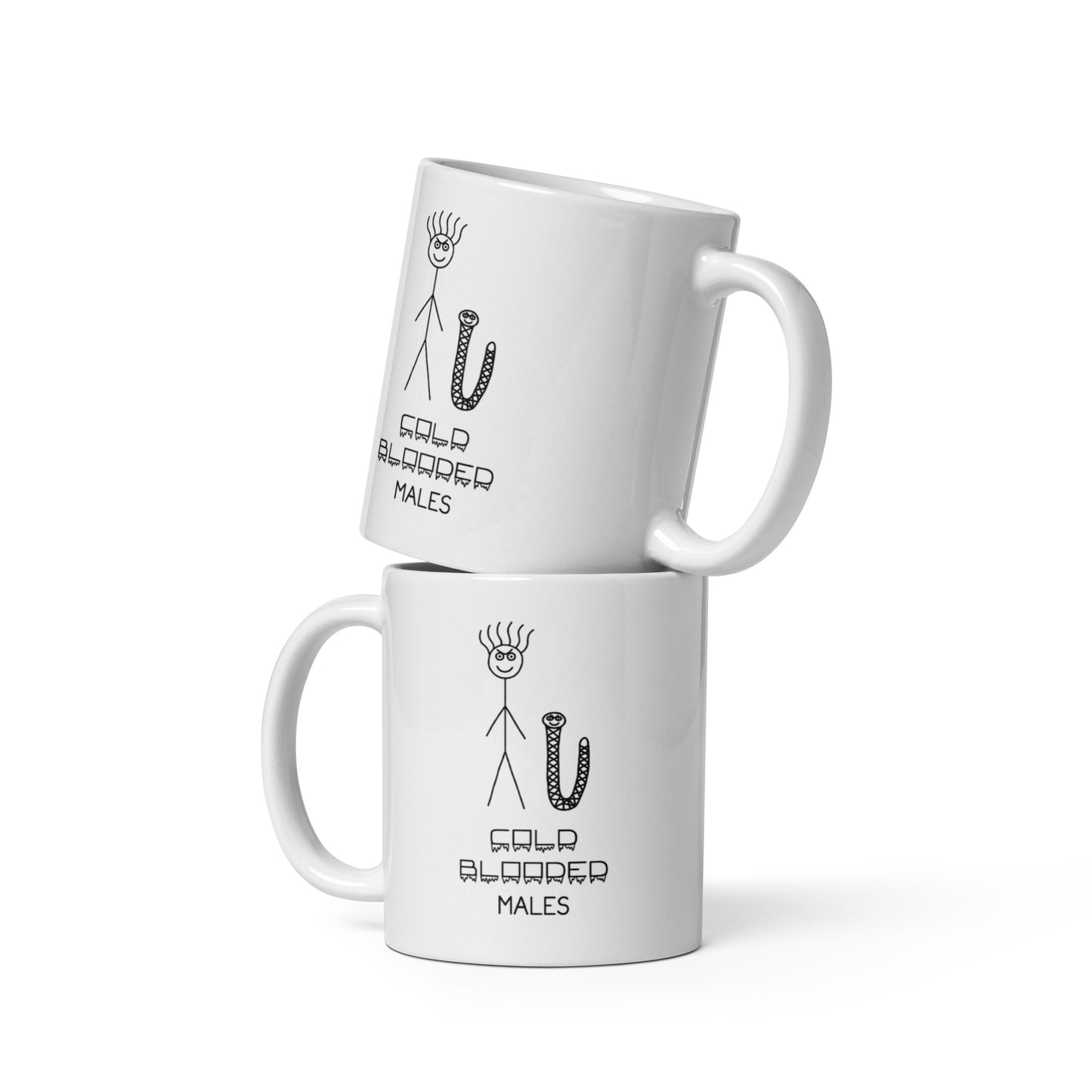 Cold Blooded Males - White glossy mug