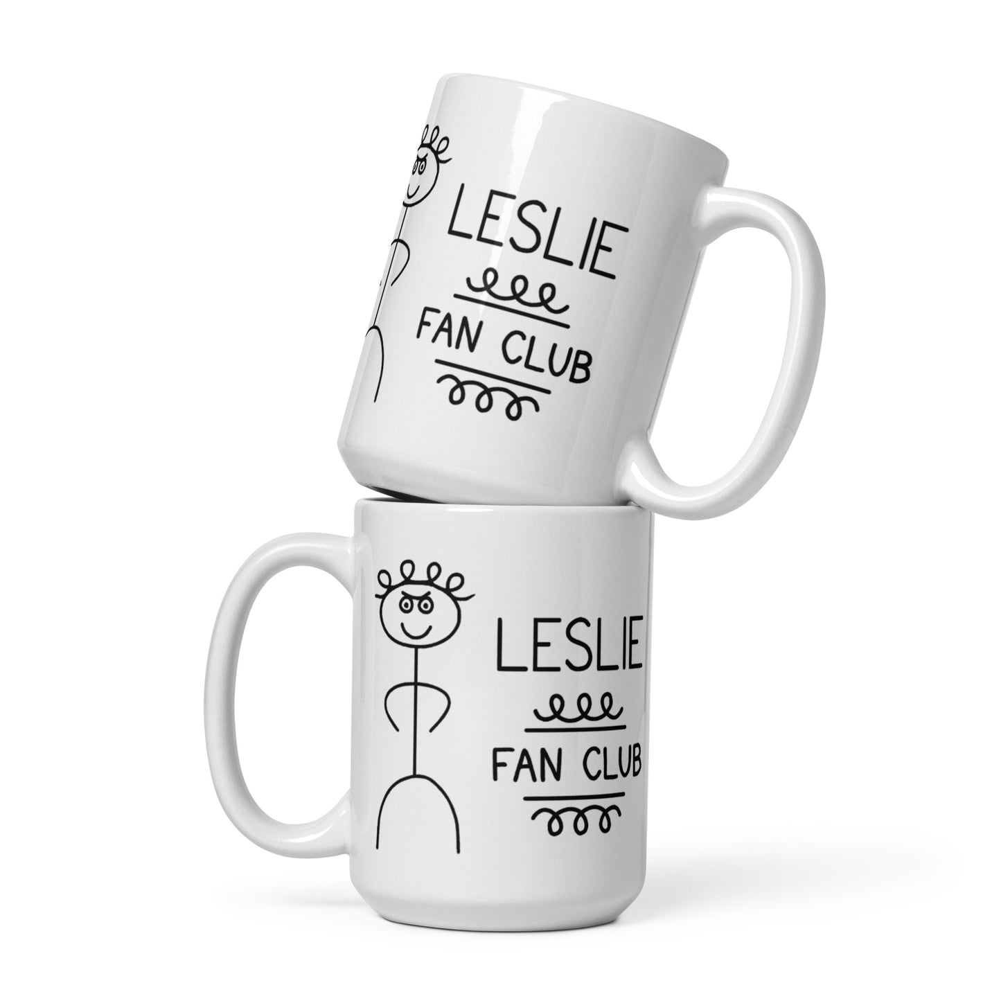 Leslie Fan Club - White glossy mug