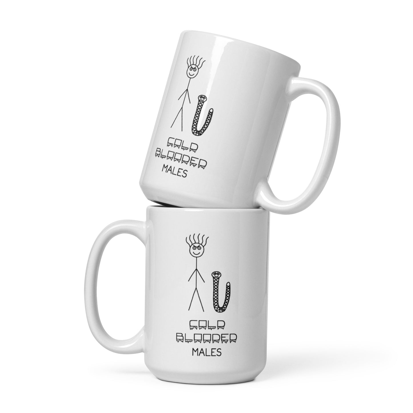 Cold Blooded Males - White glossy mug