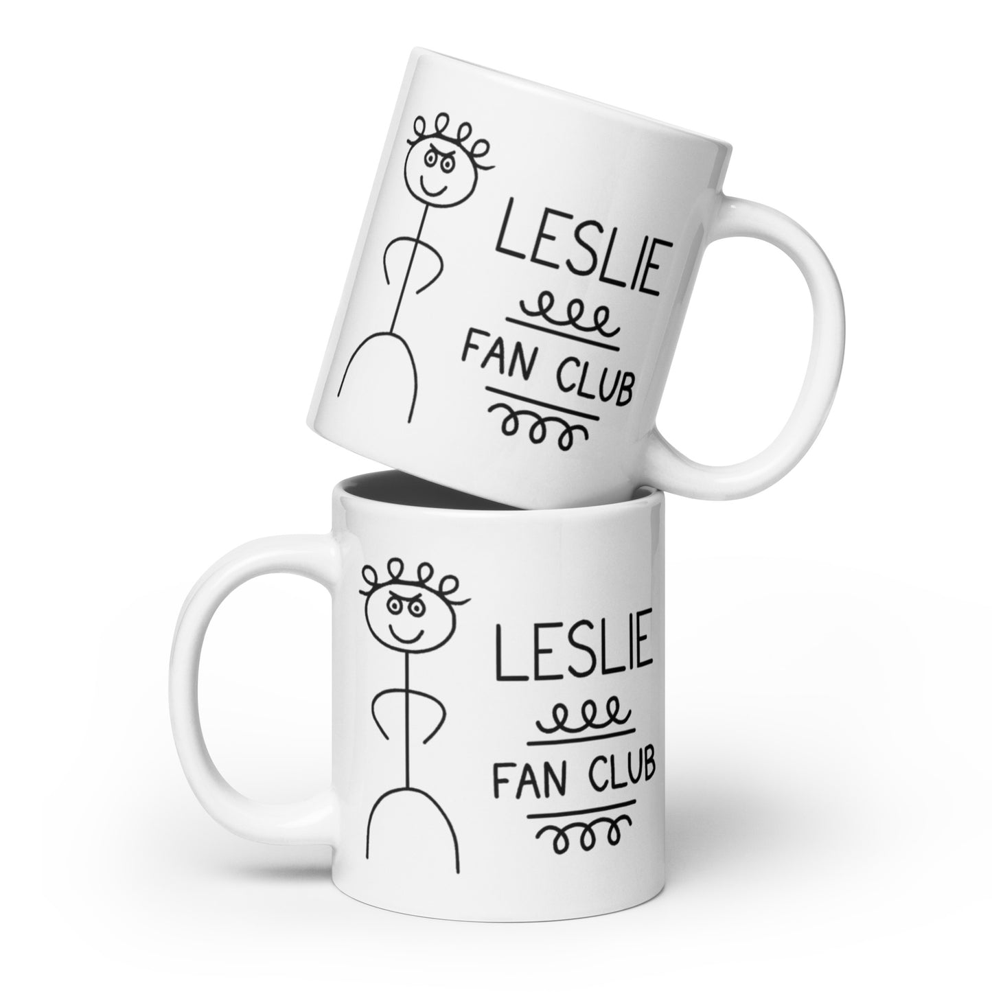 Leslie Fan Club - White glossy mug