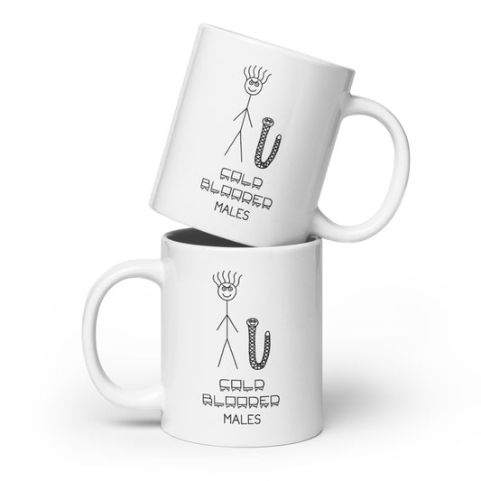 Cold Blooded Males - White glossy mug